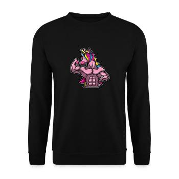 Unicorn Workout Gym Fitness Superpuissances musculaires - Sweat-shirt Unisexe - noir - Devant - Alina (178cm) & Michal (187cm)