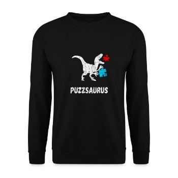 Puzzles dinosaures pièces puzzle Cadeaux - Sweat-shirt Unisexe - noir - Devant - Alina (178cm) & Michal (187cm)