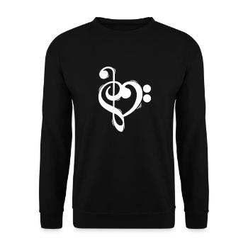 Clef treble clef bass clef shirt - Unisex Sweatshirt - black - Front - Alina (178cm) & Michal (187cm)