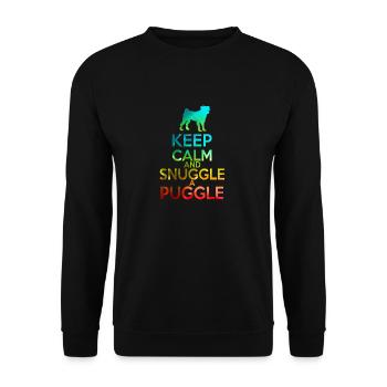 Rester calme et câliner - Sweat-shirt Unisexe - noir - Devant - Alina (178cm) & Michal (187cm)