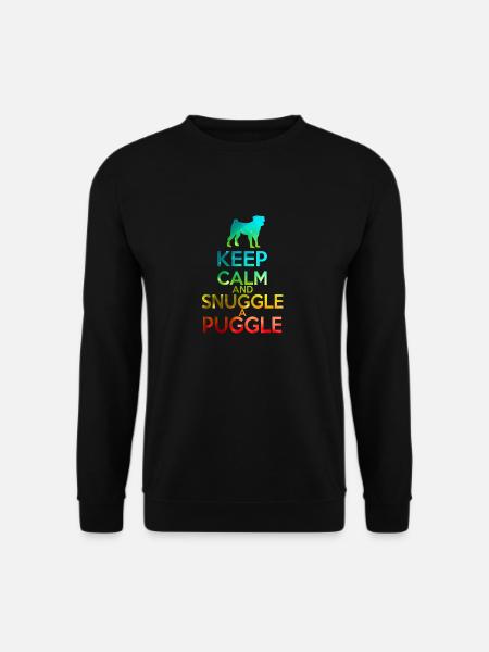 Halten Sie Ruhe und Kuscheln ein Puggle - Unisex Pullover - Schwarz