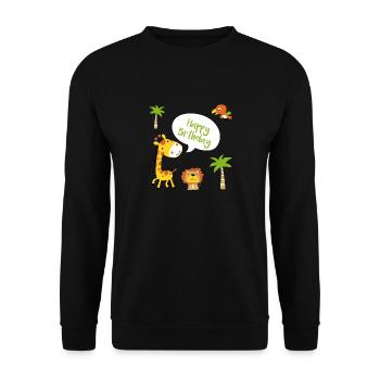 Joyeux anniversaire joyeux anniversaire - Sweat-shirt Unisexe - noir - Devant - Alina (178cm) & Michal (187cm)
