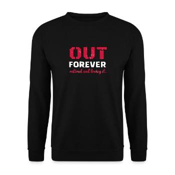 Pension - Out - Don pour la retraite - Sweat-shirt Unisexe - noir - Devant - Alina (178cm) & Michal (187cm)