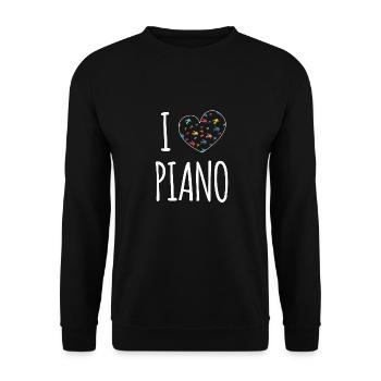 Piano Piano Player I Love Piano Shirt Gift - Unisex Sweatshirt - black - Front - Alina (178cm) & Michal (187cm)