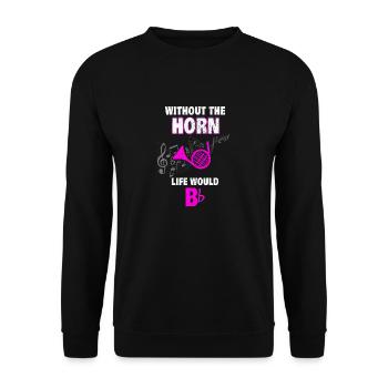 Horn musicien instrument cadeau idée cadeau - Sweat-shirt Unisexe - noir - Devant - Alina (178cm) & Michal (187cm)