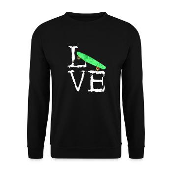 Longboards Love Skater Skatboard Geschenke - Unisex Pullover - Schwarz - Vorne - Alina (178cm) & Michal (187cm)