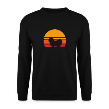 Coton De Toulear Sunset - Chemises rétro pour chien - Sweat-shirt Unisexe - noir - Devant - Alina (178cm) & Michal (187cm)