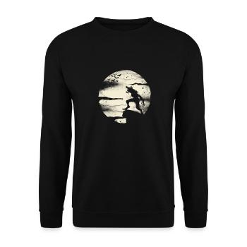 Werewolf With The Full Moon - Unisex Sweatshirt - black - Front - Alina (178cm) & Michal (187cm)