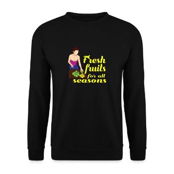 FRUITS FRAIS POUR TOUTE SAISON - Sweat-shirt Unisexe - noir - Devant - Alina (178cm) & Michal (187cm)