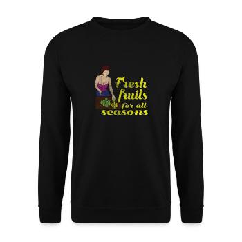 Frische Früchte - Unisex Pullover - Schwarz - Vorne - Alina (178cm) & Michal (187cm)