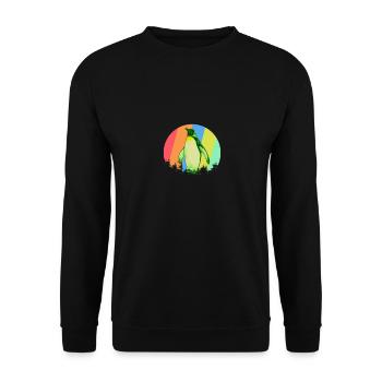 Penguin gift - Unisex Sweatshirt - black - Front - Alina (178cm) & Michal (187cm)
