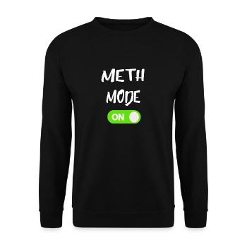 Meth Mode On Einschalter Schalter Crystal Geschenk - Unisex Pullover - Schwarz - Vorne - Alina (178cm) & Michal (187cm)