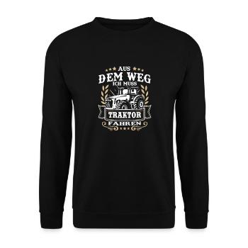 Chemise Tracteur · Agriculture · Hors du chemin! - Sweat-shirt Unisexe - noir - Devant - Alina (178cm) & Michal (187cm)