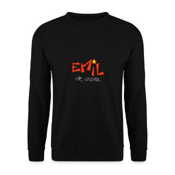 Emil - Unisex Pullover - Schwarz - Vorne - Alina (178cm) & Michal (187cm)