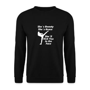 Kickboxing is what women kickbox girl - Unisex Sweatshirt - black - Front - Alina (178cm) & Michal (187cm)