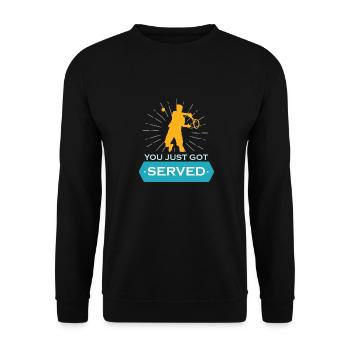 Tennis Funny saying Sports Gift Idea - Unisex Sweatshirt - black - Front - Alina (178cm) & Michal (187cm)