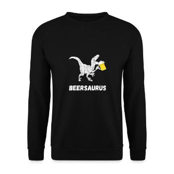 Beer Saurus Dinosaur Gifts - Unisex Sweatshirt - black - Front - Alina (178cm) & Michal (187cm)