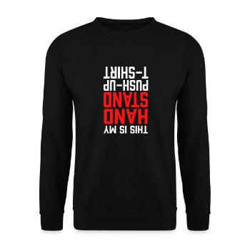 Hand Stand Upside Down - Unisex Pullover - Schwarz - Vorne - Alina (178cm) & Michal (187cm)