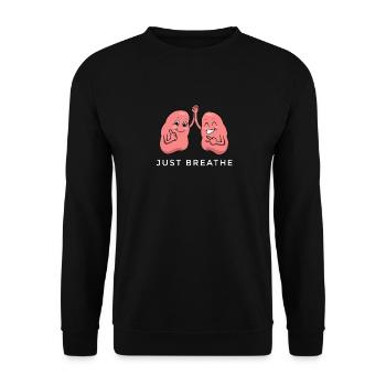 Lunge Lungenflügel Anatomie Atmen Atmung - Unisex Pullover - Schwarz - Vorne - Alina (178cm) & Michal (187cm)