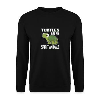 Schildkröten - Unisex Pullover - Schwarz - Vorne - Alina (178cm) & Michal (187cm)