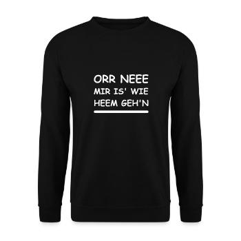 Saxon saying dialect Ossi german fun shirt - Unisex Sweatshirt - black - Front - Alina (178cm) & Michal (187cm)