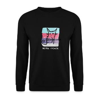 Rock and Roll Cat Lets Rock Cat Rock N Roll - Unisex Sweatshirt - black - Front - Alina (178cm) & Michal (187cm)