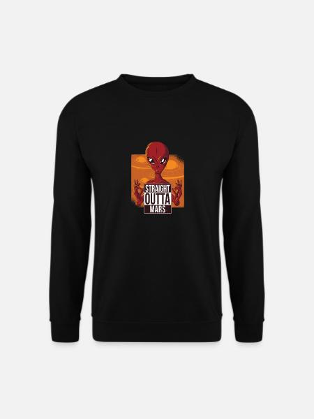 straight outta mars, alien, saying - Unisex Sweatshirt - black