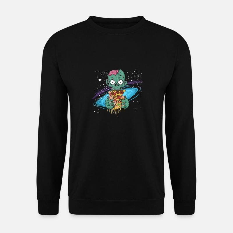 Cadeau de pizza de l'espace zombie halloween - Sweat-shirt Unisexe - noir