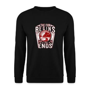 Lustiges Geländewagen Offroad Auto 4x4 Geschenk - Unisex Pullover - Schwarz - Vorne - Alina (178cm) & Michal (187cm)