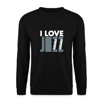 I love jazz piano kids gift christmas - Unisex Sweatshirt - black - Front - Alina (178cm) & Michal (187cm)