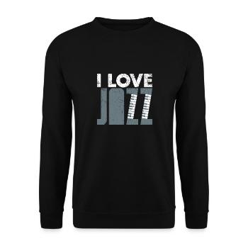 I love jazz piano kids gift christmas - Unisex Sweatshirt - black - Front - Alina (178cm) & Michal (187cm)