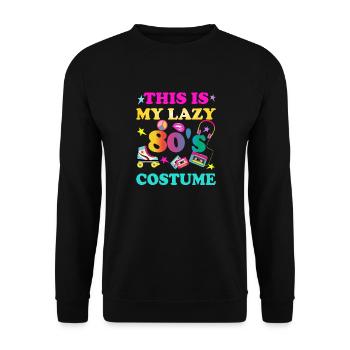 This is my Lazy 80's Costume 80s Vintage - Unisex Sweatshirt - black - Front - Alina (178cm) & Michal (187cm)