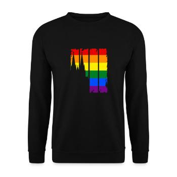 LGBT Gay Pride Love Cologne Cologne Cathedral CSD - Unisex Sweatshirt - black - Front - Alina (178cm) & Michal (187cm)