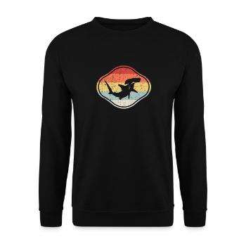 Hammerhai Vintage Retro Hammerhead Shark Meer - Unisex Pullover - Schwarz - Vorne - Alina (178cm) & Michal (187cm)