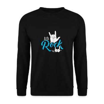 Let's rock birthday kids gift music - Unisex Sweatshirt - black - Front - Alina (178cm) & Michal (187cm)