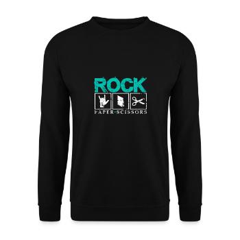 Rock Paper Scissors funny saying gift - Unisex Sweatshirt - black - Front - Alina (178cm) & Michal (187cm)
