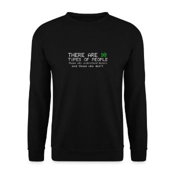 Binär Code - Computer Programmierer Informatik - Unisex Pullover - Schwarz - Vorne - Alina (178cm) & Michal (187cm)