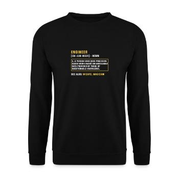 Engineer definition engineering gift - Unisex Sweatshirt - black - Front - Alina (178cm) & Michal (187cm)