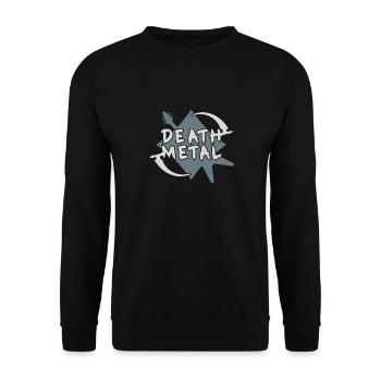 Death Metal Geschenk Weihnachten - Unisex Pullover - Schwarz - Vorne - Alina (178cm) & Michal (187cm)