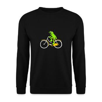 La grenouille monte un cadeau de vélo - Sweat-shirt Unisexe - noir - Devant - Alina (178cm) & Michal (187cm)