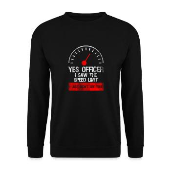 The Speed Limit Autorennfahrer Shirt Geschenk - Unisex Pullover - Schwarz - Vorne - Alina (178cm) & Michal (187cm)