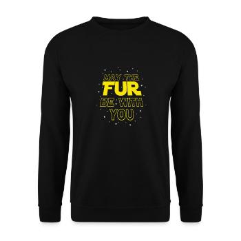 May The Fur Be With You - Cat Science Fiction - Unisex Pullover - Schwarz - Vorne - Alina (178cm) & Michal (187cm)