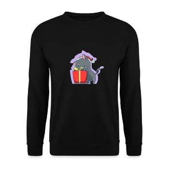 Cute cat Christmas cats Christmas - Unisex Sweatshirt - black - Front - Alina (178cm) & Michal (187cm)