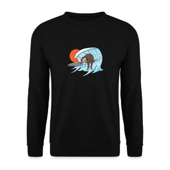 Surfeur surfeur paresseux - Sweat-shirt Unisexe - noir - Devant - Alina (178cm) & Michal (187cm)