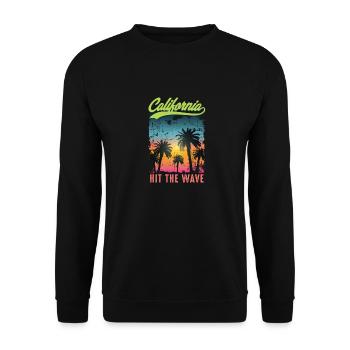 California Surfing Surfer Lifestyle Vintage Retro - Unisex Sweatshirt - black - Front - Alina (178cm) & Michal (187cm)
