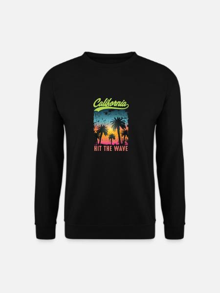 California Surfing Surfer Lifestyle Vintage Retro - Unisex Pullover - Schwarz