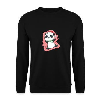 Panda bear Christmas - Unisex Sweatshirt - black - Front - Alina (178cm) & Michal (187cm)