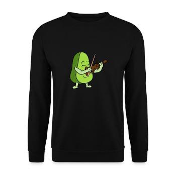 Avocado Playing The Violin - Unisex Sweatshirt - black - Front - Alina (178cm) & Michal (187cm)