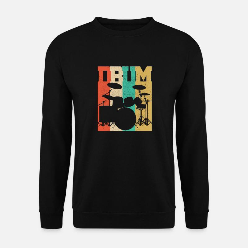 DRUM - Vintage Retro Drum Drummer Gift - Unisex Sweatshirt - black