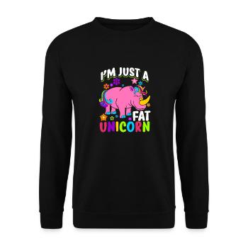 Rhino I'm Just a Fat Unicorn Gift - Unisex Sweatshirt - black - Front - Alina (178cm) & Michal (187cm)